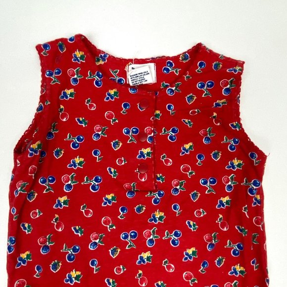 Vintage Gap Sleeveless Red Floral Fruit Bodysuit - Picture 3 of 7